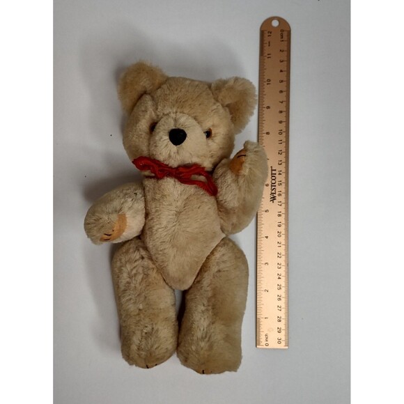 Fabri-Centers Of America Tan Cream Teddy Bear with Jointed Arms and Legs Vintage - Picture 6 of 6